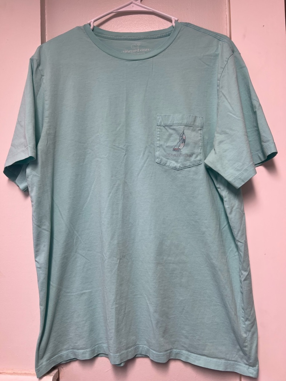 Vineyard Vines Short Sleeve Pocket Tee in Light Mint